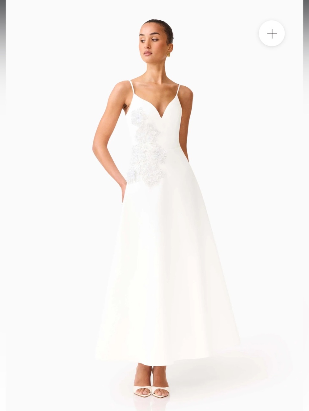 elliatt stella white 3d floral applique A-line bridal maxi gown dress large NEW - Picture 13 of 13